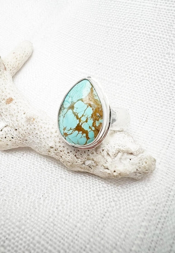 Amaroo Turquoise Tear Drop Ring Size 6