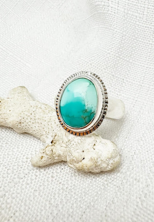Tombstone Turquoise Ring Size 9