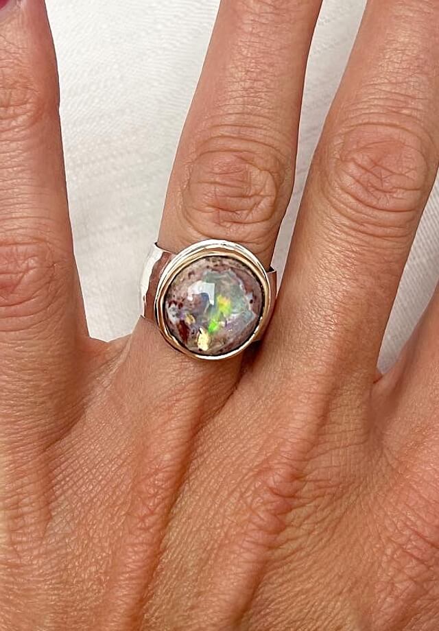 Mexican Fire Opal Ring Size 8