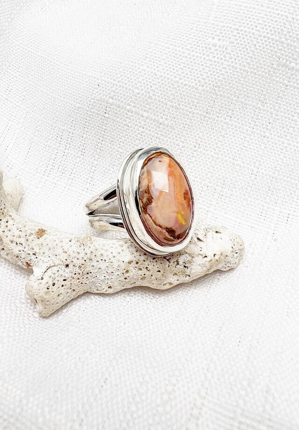 Mexican Fire Opal Ring Size 9.25