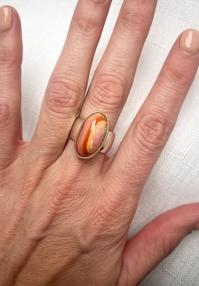 Mexican Fire Opal Ring Size 9
