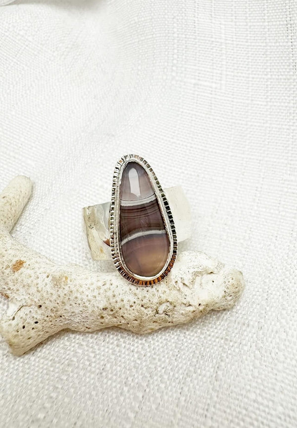 Purple Lace Agate Ring Size 10