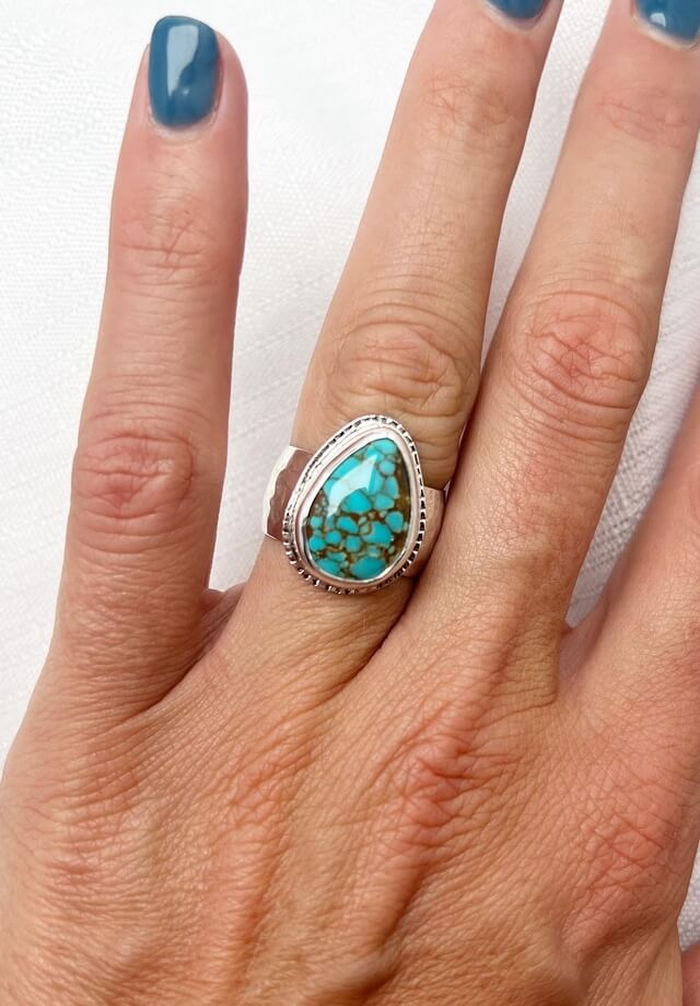 Number 8 Turquoise Ring Size 7.5