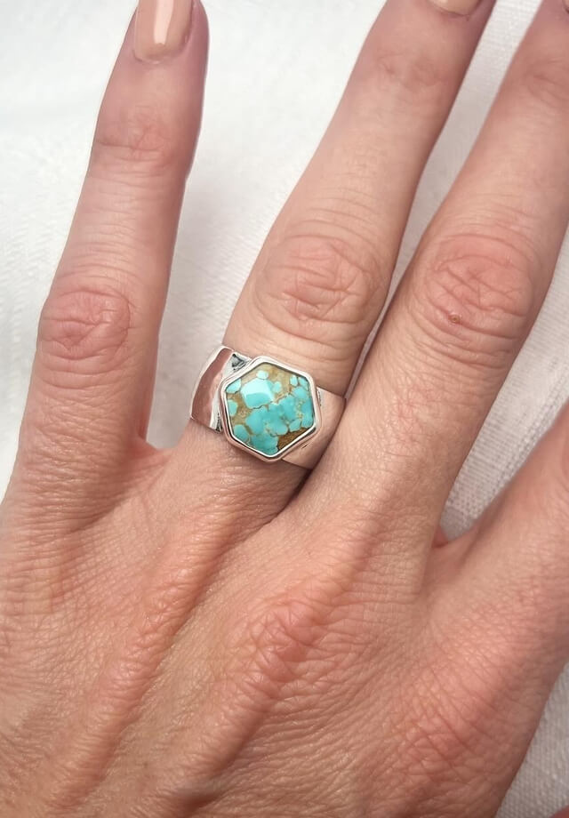 Number 8 Turquoise Ring Size 7