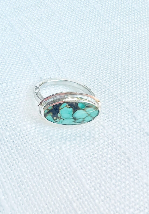 Oval Turquoise Ring Size 8
