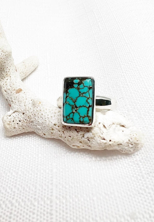 Turquoise  Rectangle Ring Size 6