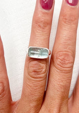 Aquamarine Bar Ring Size 5.5