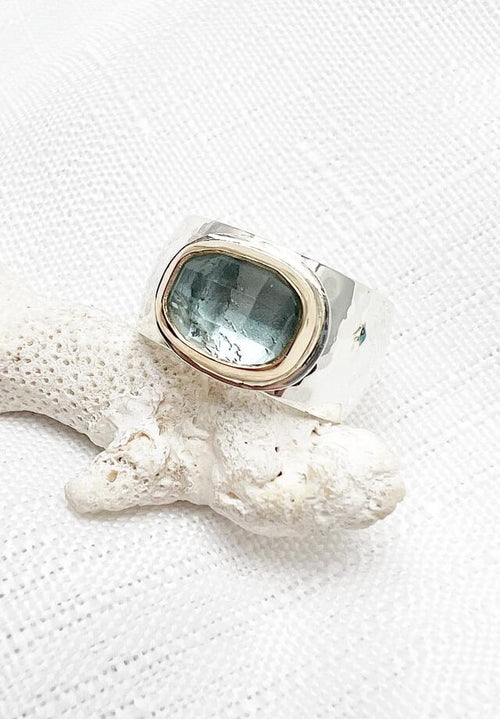 Aqua Marine Ring Size 6.76