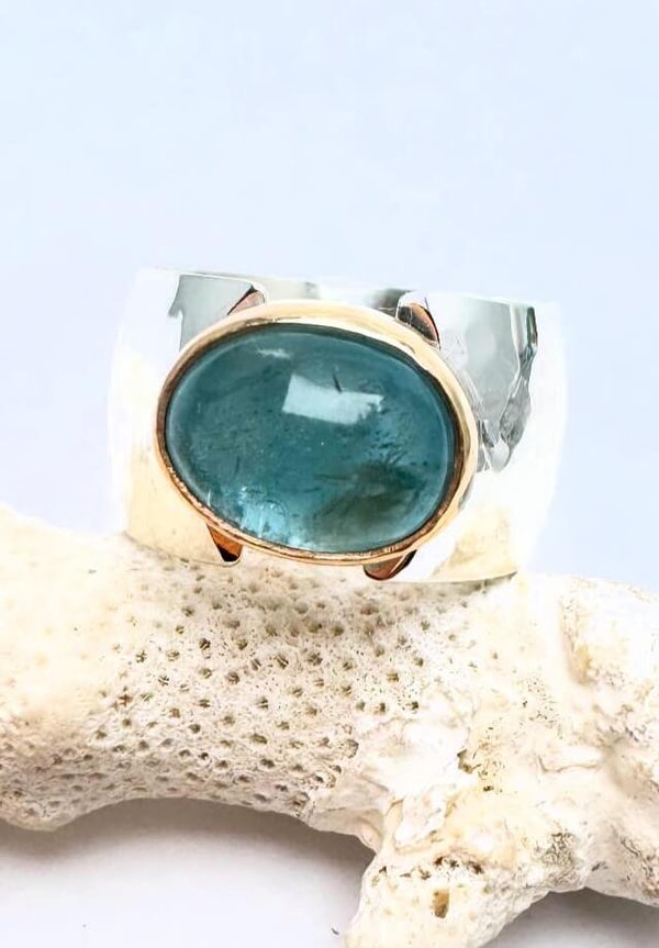 Aquamarine 14K Gold Ring Size 5