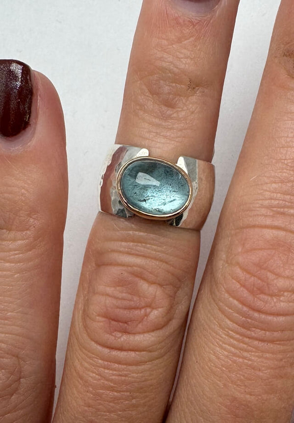 Aquamarine 14K Gold Ring Size 5