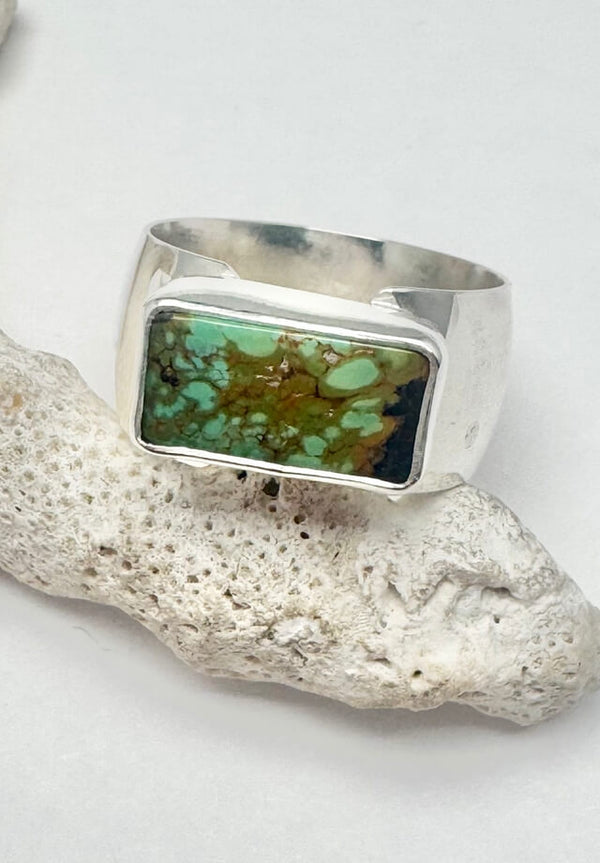 Turquoise Rectangle Ring Size 8