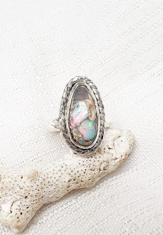 Mexican Fire Opal Ring Size 6