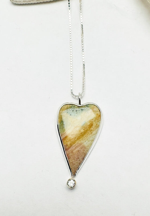 Gunny Point Jasper Heart Necklace