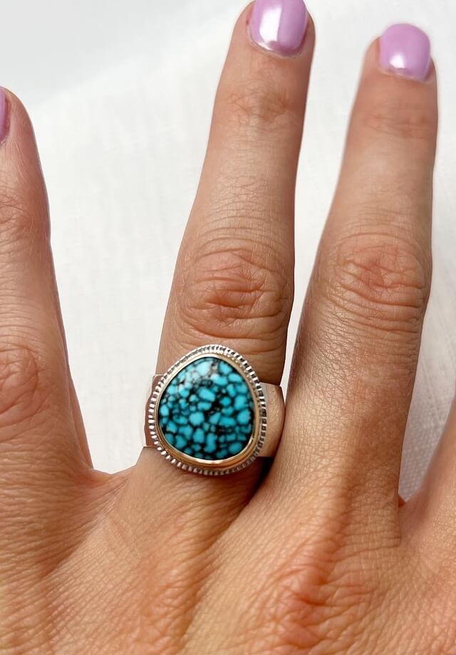 Kingman Turquoise Ring Size 8.25