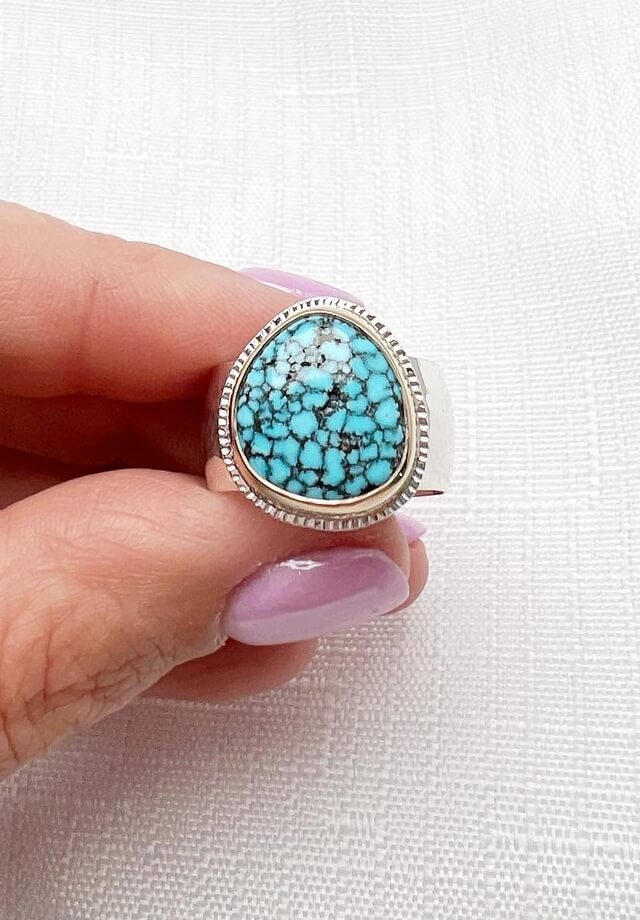 Kingman Turquoise Ring Size 8.25