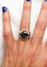 Labradorite Diamond Ring Size 8k