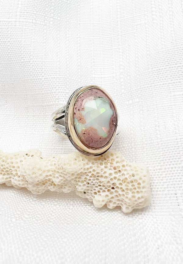Mexican Fire Opal Ring Size 8