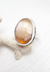 Mexican Fire Opal Ring Size 7.75