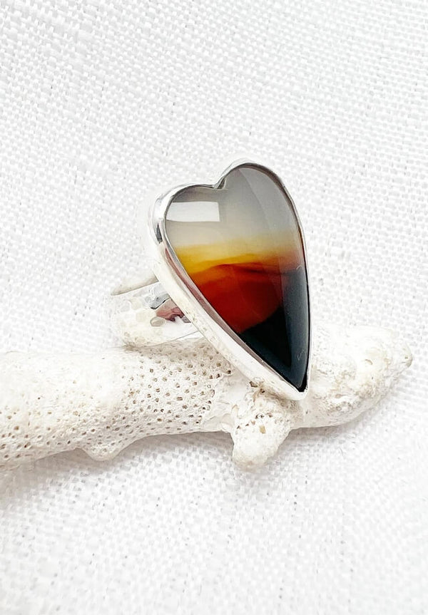 Montana Agate Heart Ring Size 7