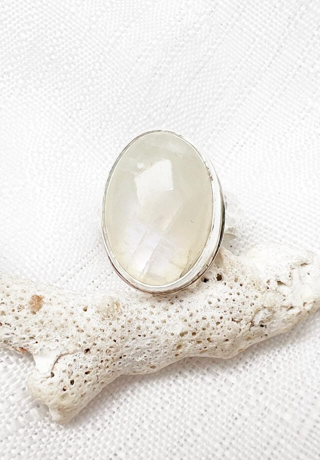 Moonstone Oval Ring Size 9.25