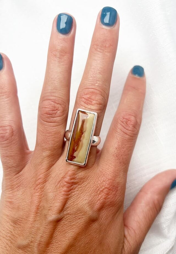 Red retailer Falcon jasper ring