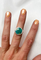 Royston Round Turquoise Ring Size 7.25