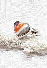 Spiny Oyster Heart Ring Size 6.5