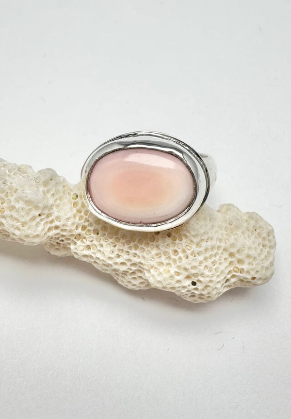 Pink Bohemian Conch Shell Ring Size 7.25