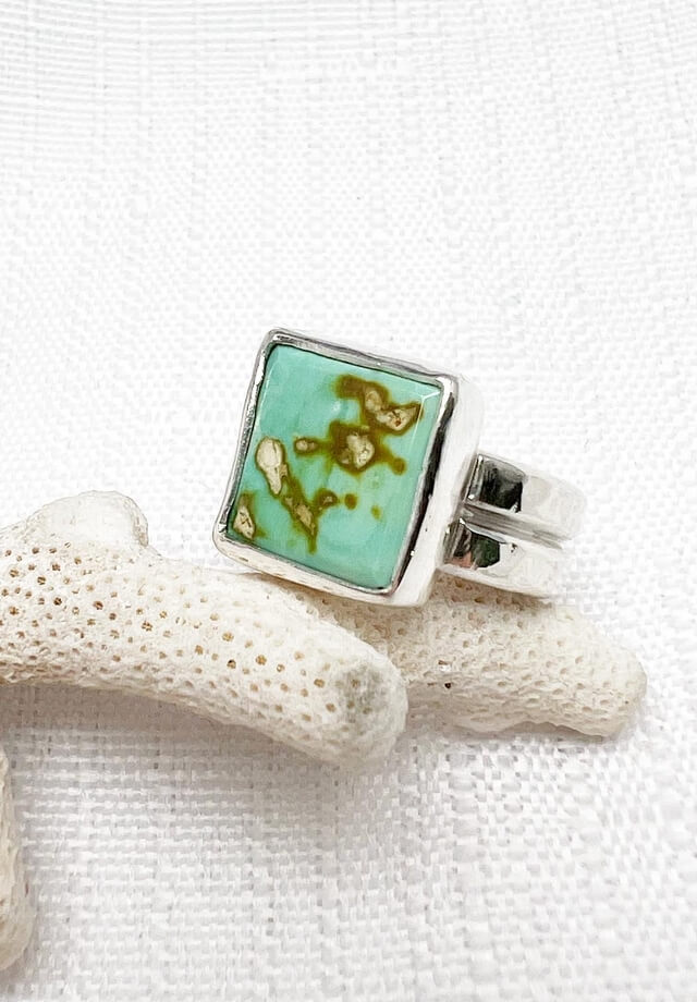 Turquoise Square Ring Size 5.5