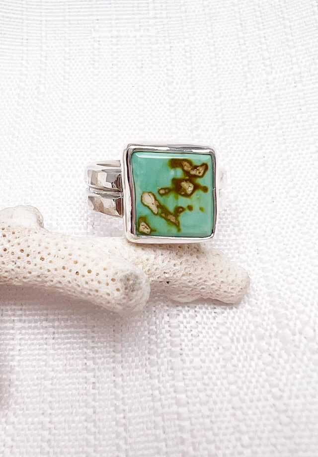 Turquoise Square Ring Size 5.5