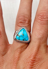 Kingman Turquoise Triangle Ring Size 7.5