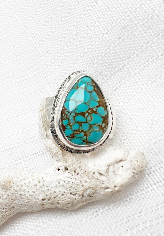 Number 8 Turquoise Ring Size 7.5