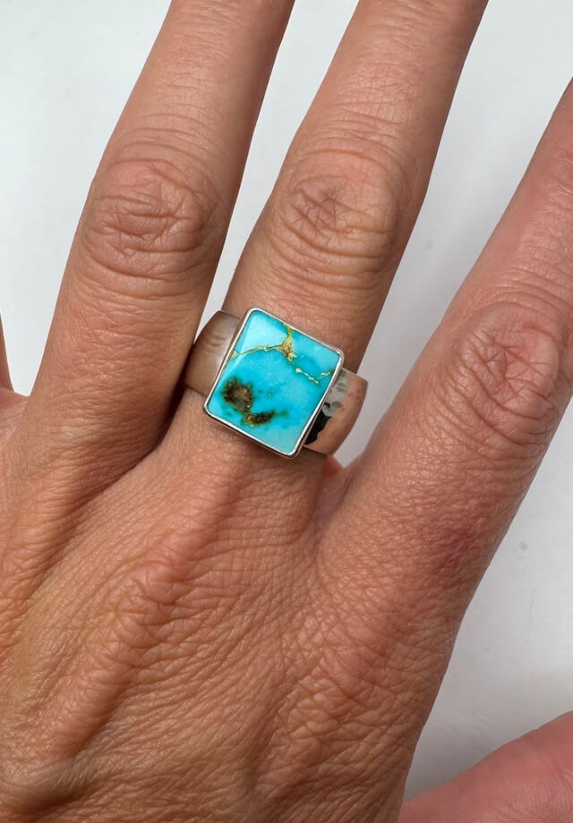 Sonoran Turquoise Square Ring Size 10.5