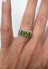 Turquoise Rectangle Ring Size 8