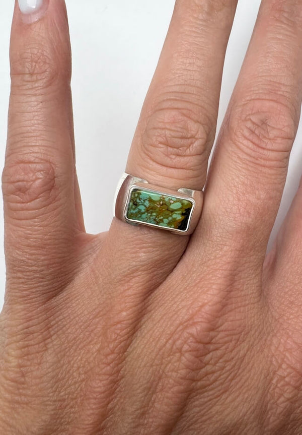 Turquoise Rectangle Ring Size 8