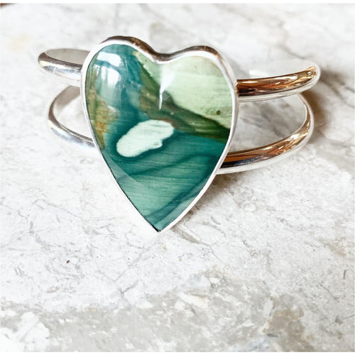 Imperial Jasper Heart Cuff