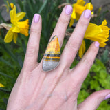 Bumble Bee Jasper Ring Size 7