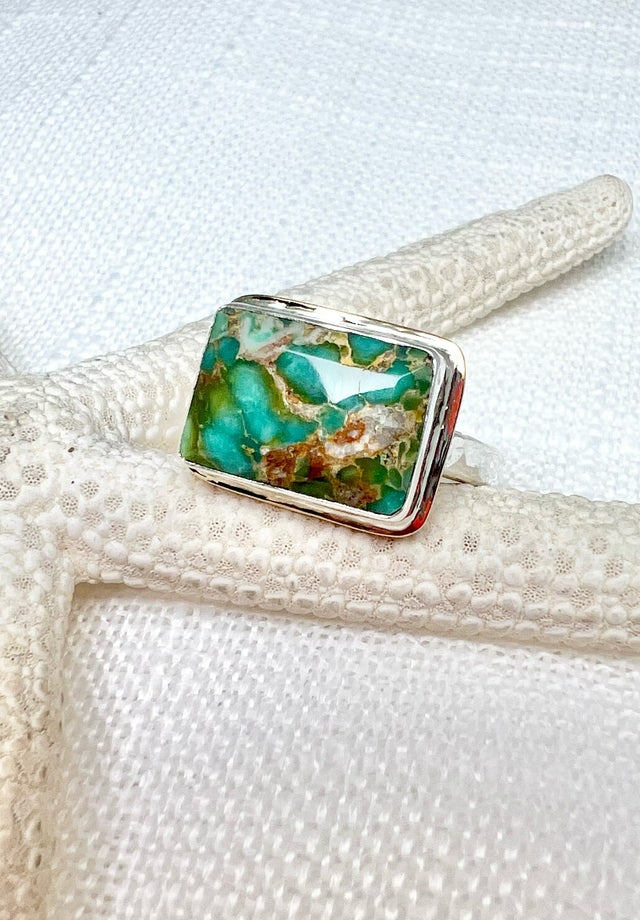 Broken Arrow Variscite Ring Size 10