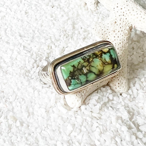 Turquoise Rectangular Ring Size 8