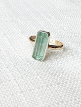 Lime Green Tourmaline Ring Size 9.25