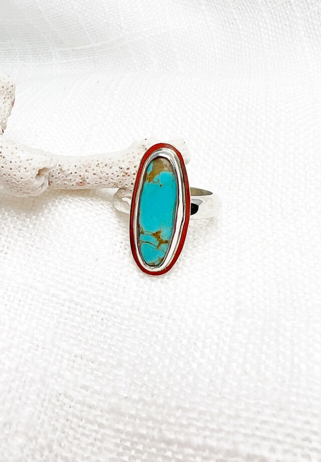 Oval Royston Turquoise Ring Size 6