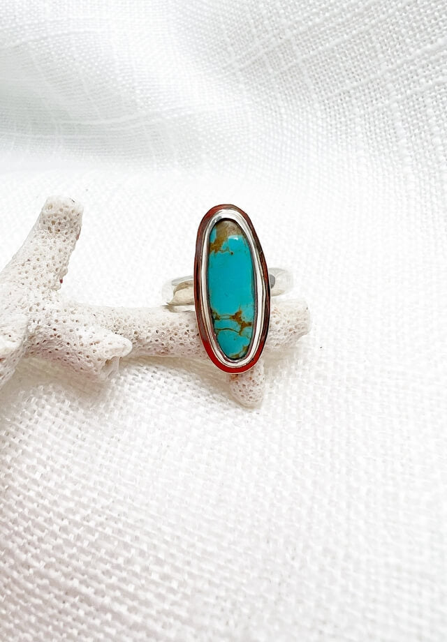 Oval Royston Turquoise Ring Size 6