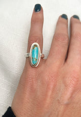 Oval Royston Turquoise Ring Size 6