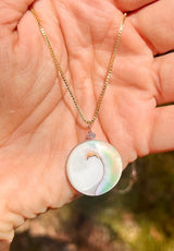Mother of Pearl Shell Circle Necklace