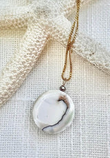Mother of Pearl Shell Circle Necklace