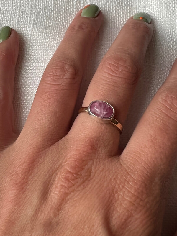 Pink Tourmaline Oval Ring Size 9
