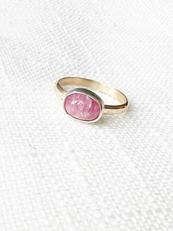 Pink Tourmaline Oval Ring Size 9