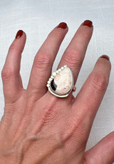 Pink Zebra Jasper Ring Size 8