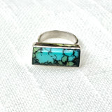 turquoise bar ring sterling silver