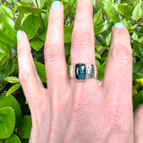 Tourmaline Wide Band Ring Size 9